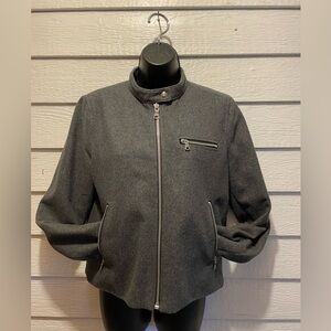 GAP Size Med Gray Wool Blend Moto Style Jacket